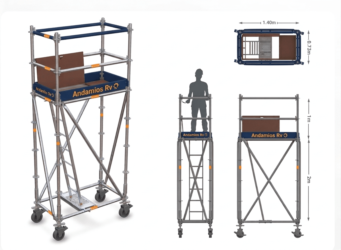 Andamio compacto espacios pequeños Bogotá
